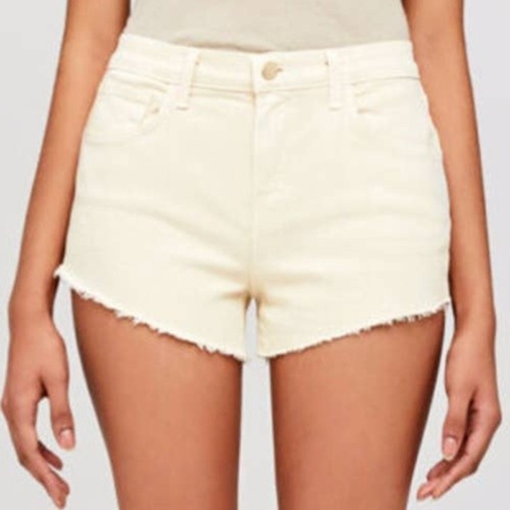 L'AGENCE Women's Audrey Mid Rise Shorts Size 25 New With Tags Vintage White